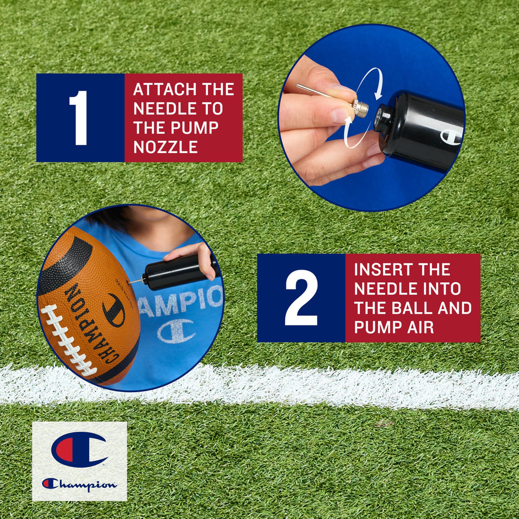 Champion Blitz All-Weather Rubber Football – Includes Pump, Multiple Sizes for Youth & Adults