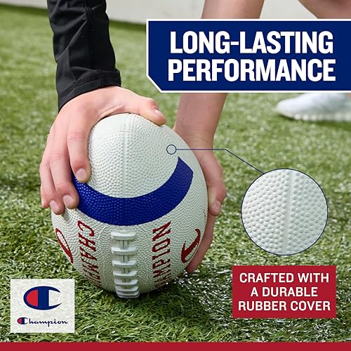 Champion Blitz Football - All-Weather Rubber Football with Pump, Youth Size (Optic Pink/White)