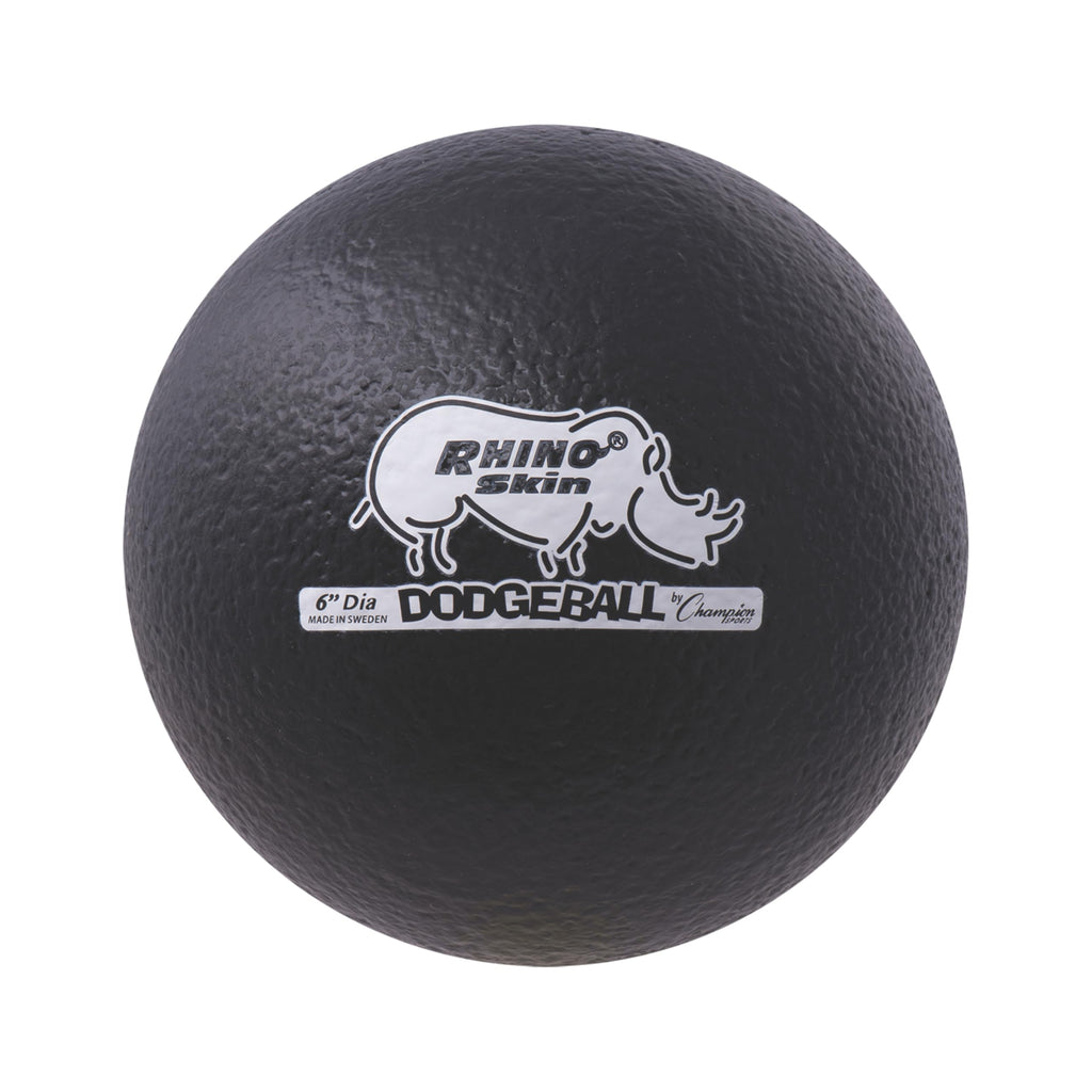 Champion Sports Rhino Skin Low Bounce Dodgeball - Soft Foam, Tear-Resistant, Black - All Ages