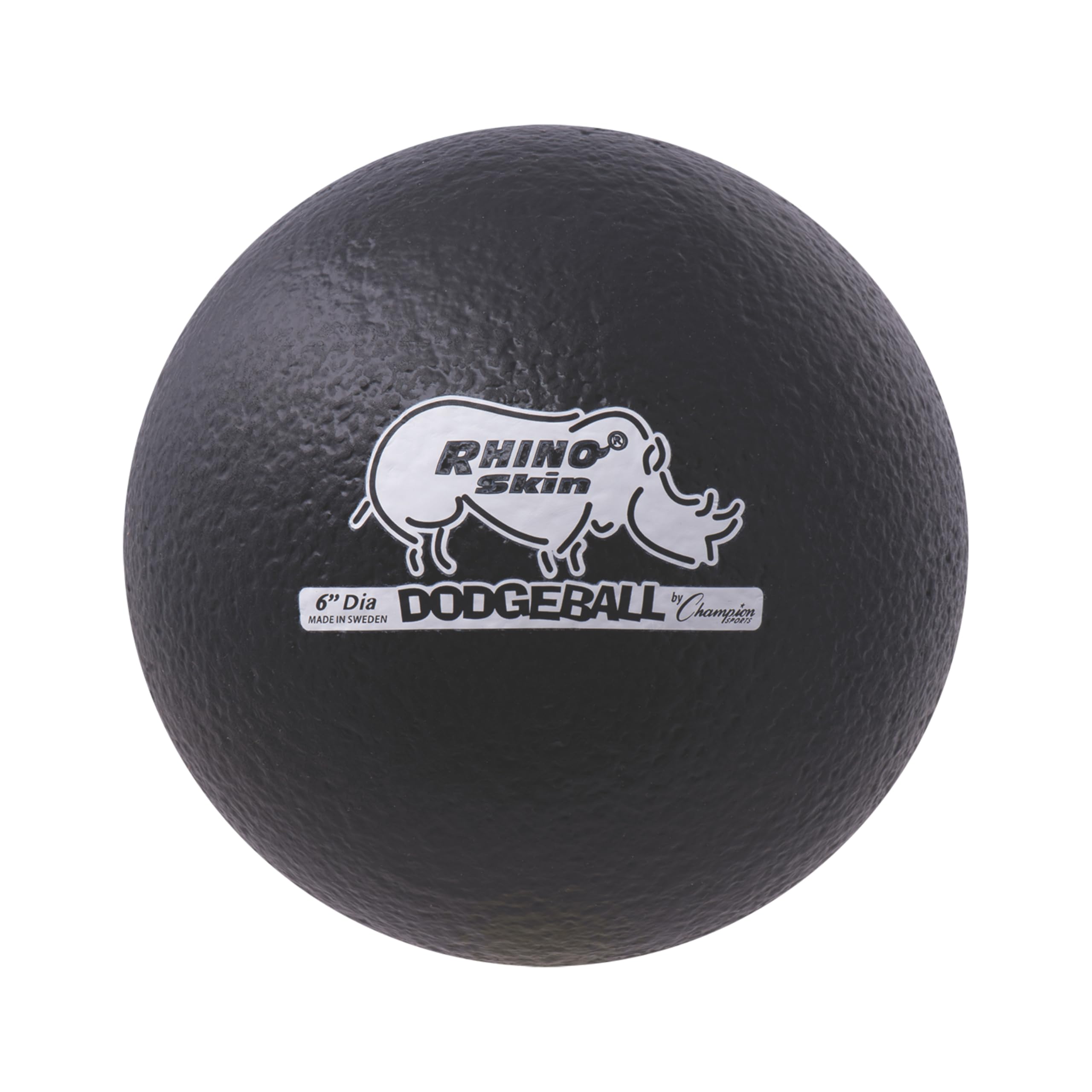 Champion Sports Rhino Skin Low Bounce Dodgeball - Soft Foam, Tear-Resistant, Black - All Ages