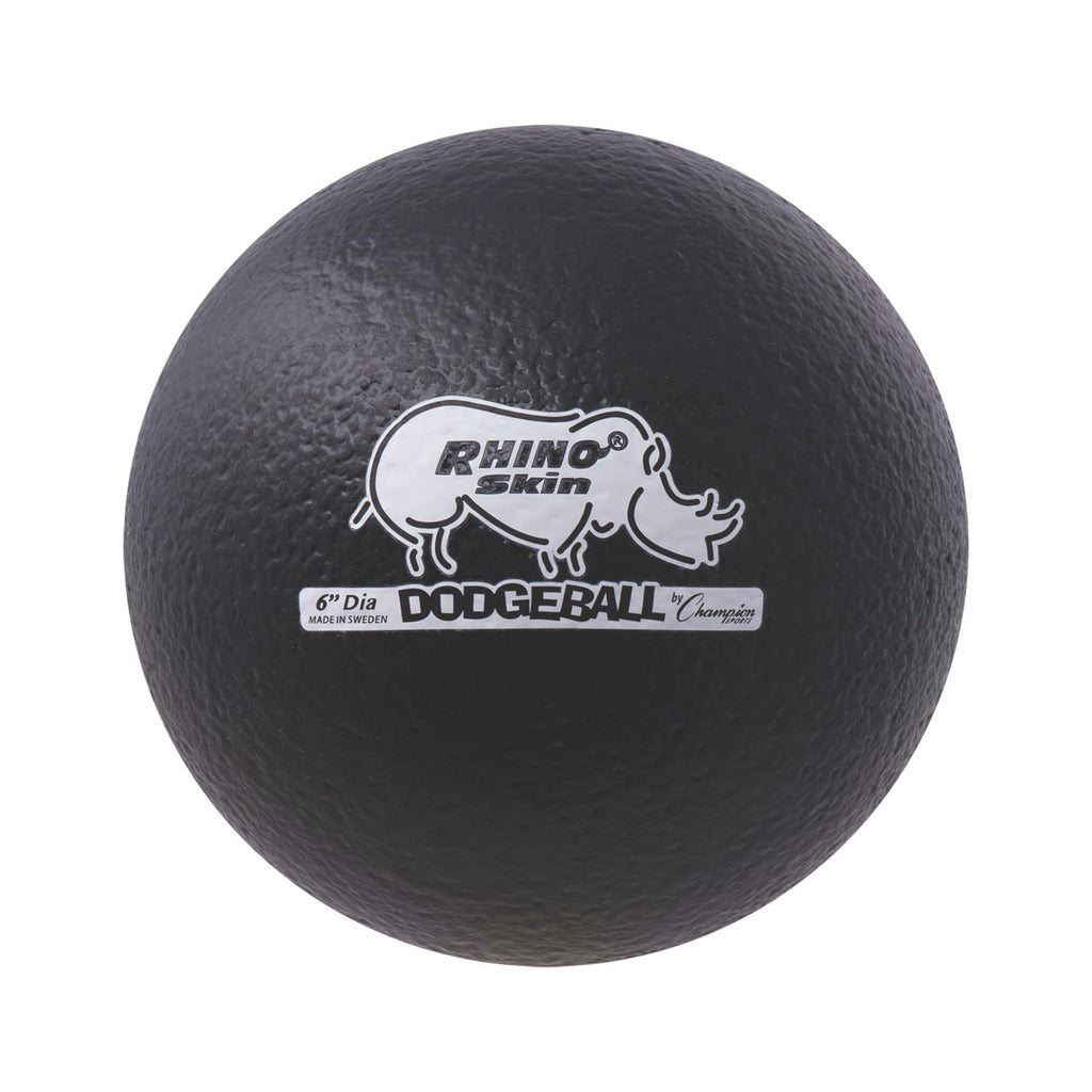 Champion Sports Rhino Skin Low Bounce Dodgeball - Soft Foam, Tear-Resistant, Black - All Ages