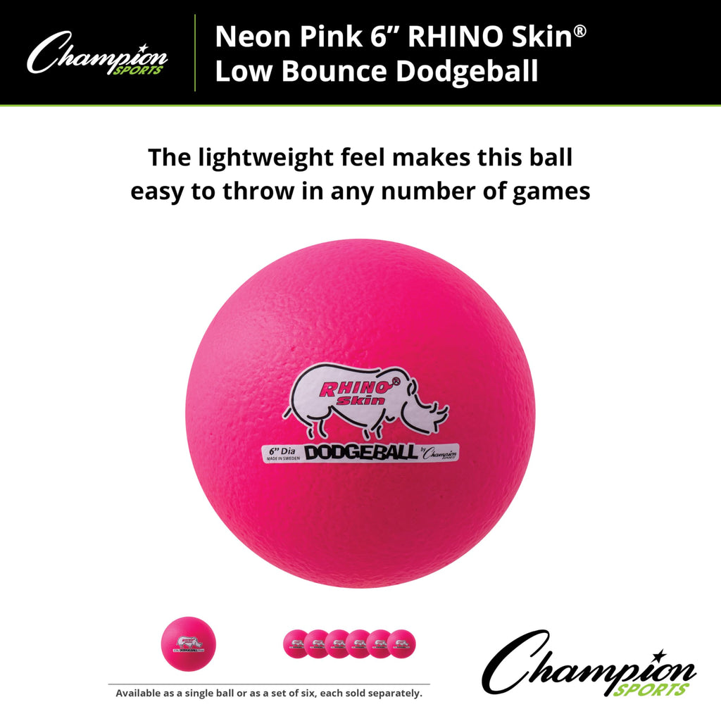 Champion Sports Rhino Skin Low Bounce Dodgeball – Soft Foam, Tear-Resistant, for All Ages