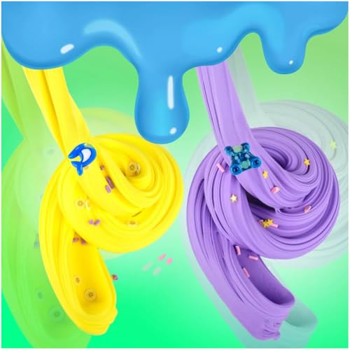 Chaoduodan 8 Pack Slime Set: 3 Butter, 3 Clear, 2 Cloud Slimes for Kids Party Favors and Stress Relief