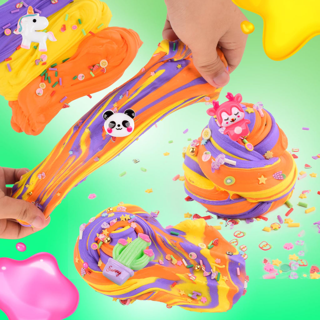 Chaoduodan 8 Pack Slime Set: 3 Butter, 3 Clear, 2 Cloud Slimes for Kids Party Favors and Stress Relief