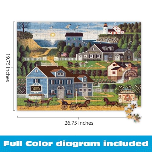 Charles Wysocki Sunset Bay 1000-Piece Jigsaw Puzzle – Buffalo Games, Perfect Snap Fit, 26.75x19.75 in