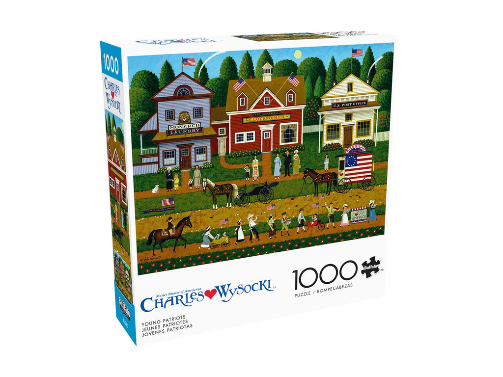 Charles Wysocki Young Patriots 1000-Piece Jigsaw Puzzle - Buffalo Games, 26.75x19.75 in, Poster Included, Recycled Board