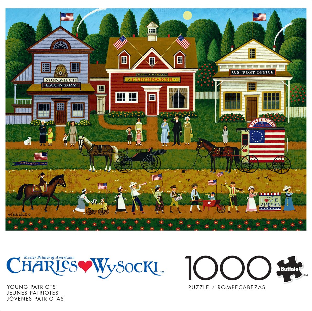 Charles Wysocki Young Patriots 1000-Piece Jigsaw Puzzle - Buffalo Games, 26.75x19.75 in, Poster Included, Recycled Board