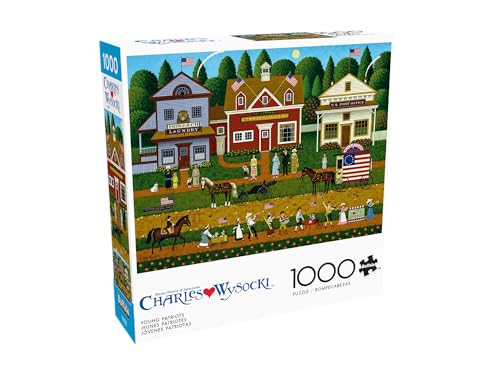 Charles Wysocki Young Patriots 1000-Piece Jigsaw Puzzle - Buffalo Games, 26.75x19.75 in, Poster Included, Recycled Board