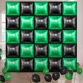 Charnoel 25 Pack Green and Black Square Foil Balloons for Video Game Party Decor