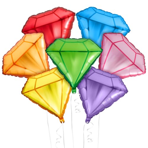 Charnoel 7-Pack Chaos Gem Balloons – 23-Inch Foil Party Decorations in 7 Colors