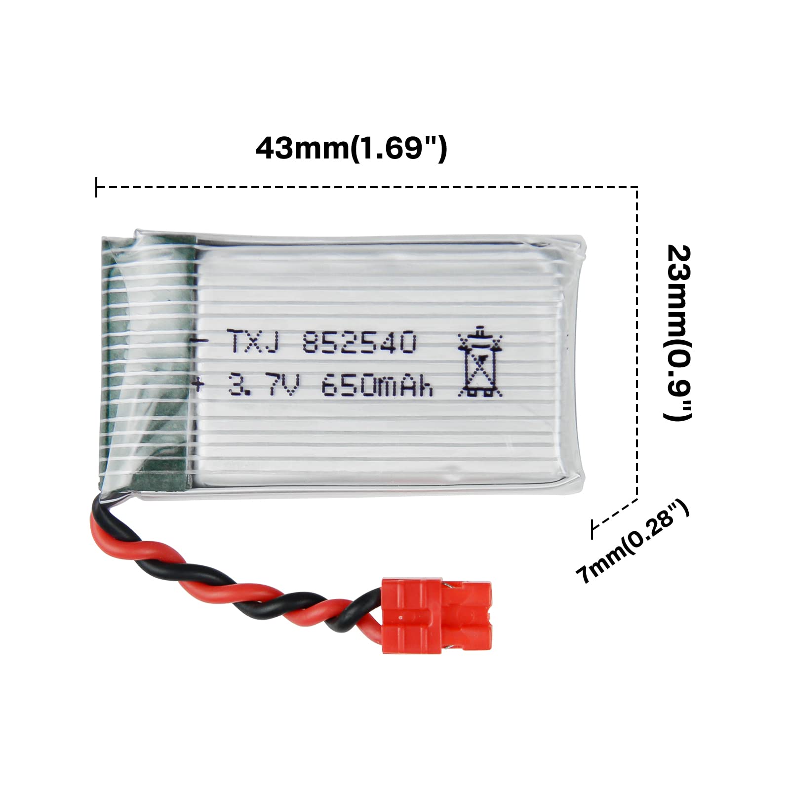 Cheerwing 4-Pack 3.7V 650mAh Batteries with 4-in-1 Charger for Syma X5SW-V3 (2021 New Version)