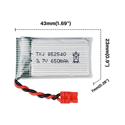 Cheerwing 4-Pack 3.7V 650mAh Batteries with 4-in-1 Charger for Syma X5SW-V3 (2021 New Version)