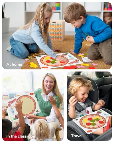CHEFAN Pizza Counting Toddler Toys – Felt Number Learning Game for Preschool Math