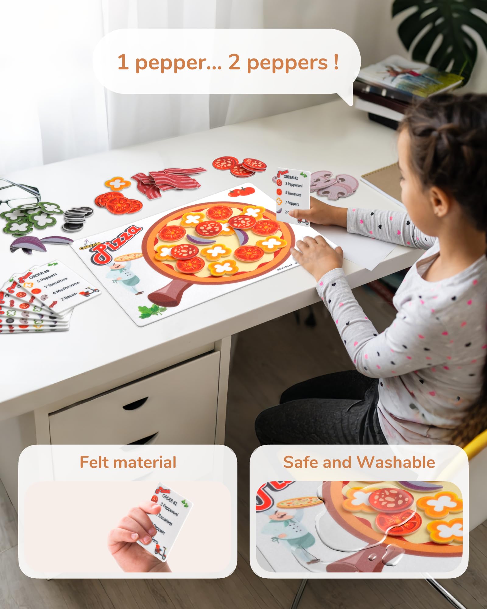 CHEFAN Pizza Counting Toy – Felt Number Learning Game for Toddlers