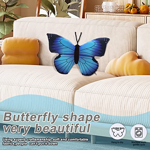 CHELEI2019 Blue Butterfly Plush Pillow – 15.7 Inch Soft Stuffed Animal Toy for Kids and Decoration