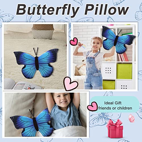 CHELEI2019 Blue Butterfly Plush Pillow – 15.7 Inch Soft Stuffed Animal Toy for Kids and Decoration