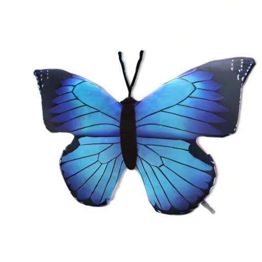 CHELEI2019 Blue Butterfly Plush Pillow – 15.7 Inch Soft Stuffed Animal Toy for Kids and Decoration
