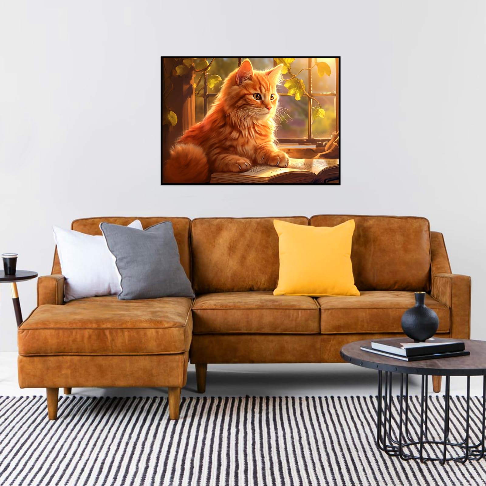 CHengQiSM 1000 Piece Cat Puzzle for Adults – Reading Cat Jigsaw, Cozy Retreat, 27.5x19.7 Inches