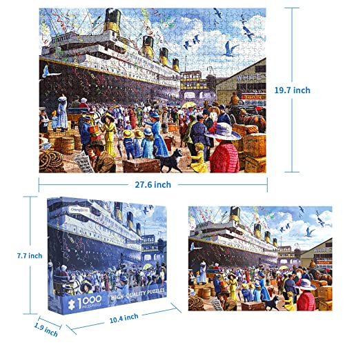 CHengQiSM 1000-Piece Titanic Jigsaw Puzzle – Glare-Free, Letter-Guided, 26.75 x 19.75 Inches