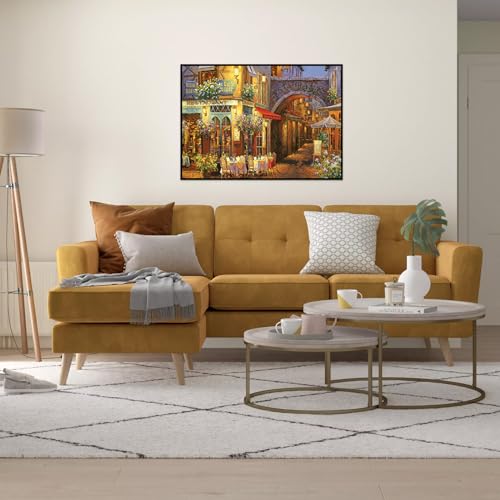 CHengQiSM 1000 Piece Venice Street Puzzle – Blooming Streets Jigsaw with Poster