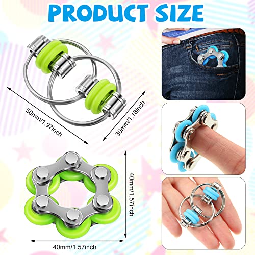 CHENGU 16-Piece Fidget Toy Set with Roller Chains and Key Flippy Chains - Stress Relief for ADHD, Autism, Teens and Adults