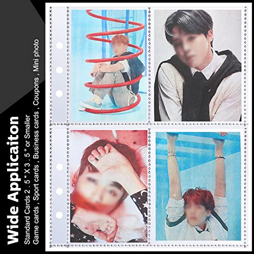 CHENGU 60 Pack Clear Binder Pockets for A5 6-Ring – 1, 2 & 4 Pocket Options for Photos and Cards