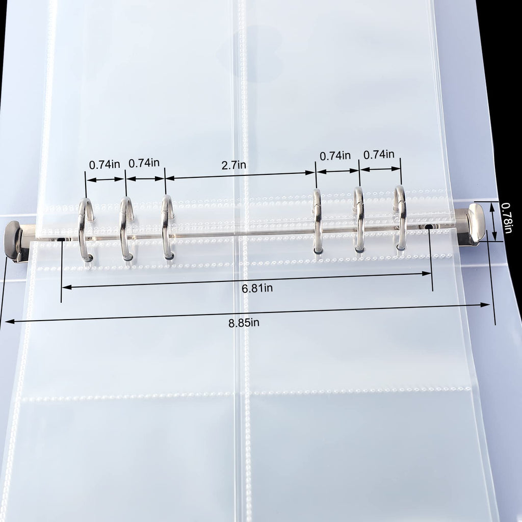 CHENGU 60 Pack Clear Binder Pockets for A5 6-Ring – 1, 2 & 4 Pocket Options for Photos and Cards