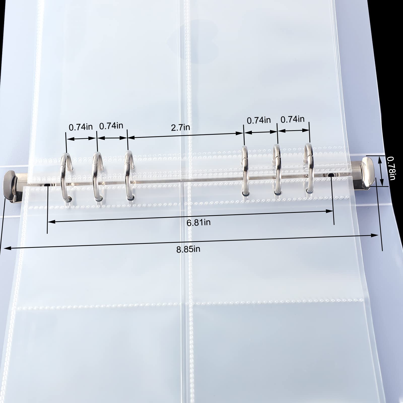 CHENGU 60 Pack Clear Binder Pockets for A5 6-Ring – 1, 2 & 4 Pocket Options for Photos and Cards