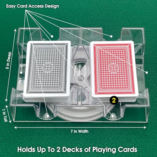 CHH Dual Deck Revolving Card Holder – 360° Acrylic Stand for Poker, Uno, and Card Games