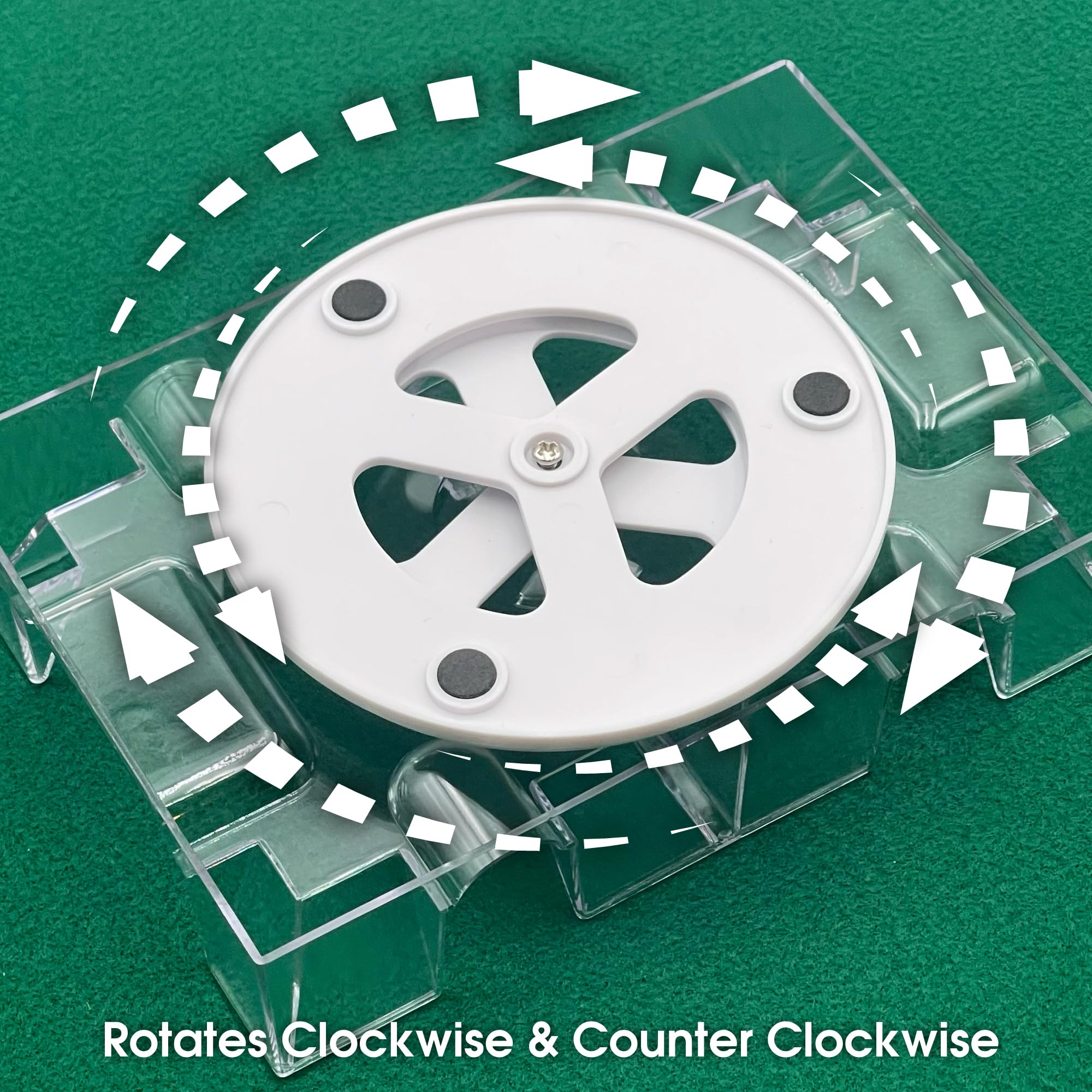 CHH Dual Deck Revolving Card Holder – 360° Acrylic Stand for Poker, Uno, and Card Games