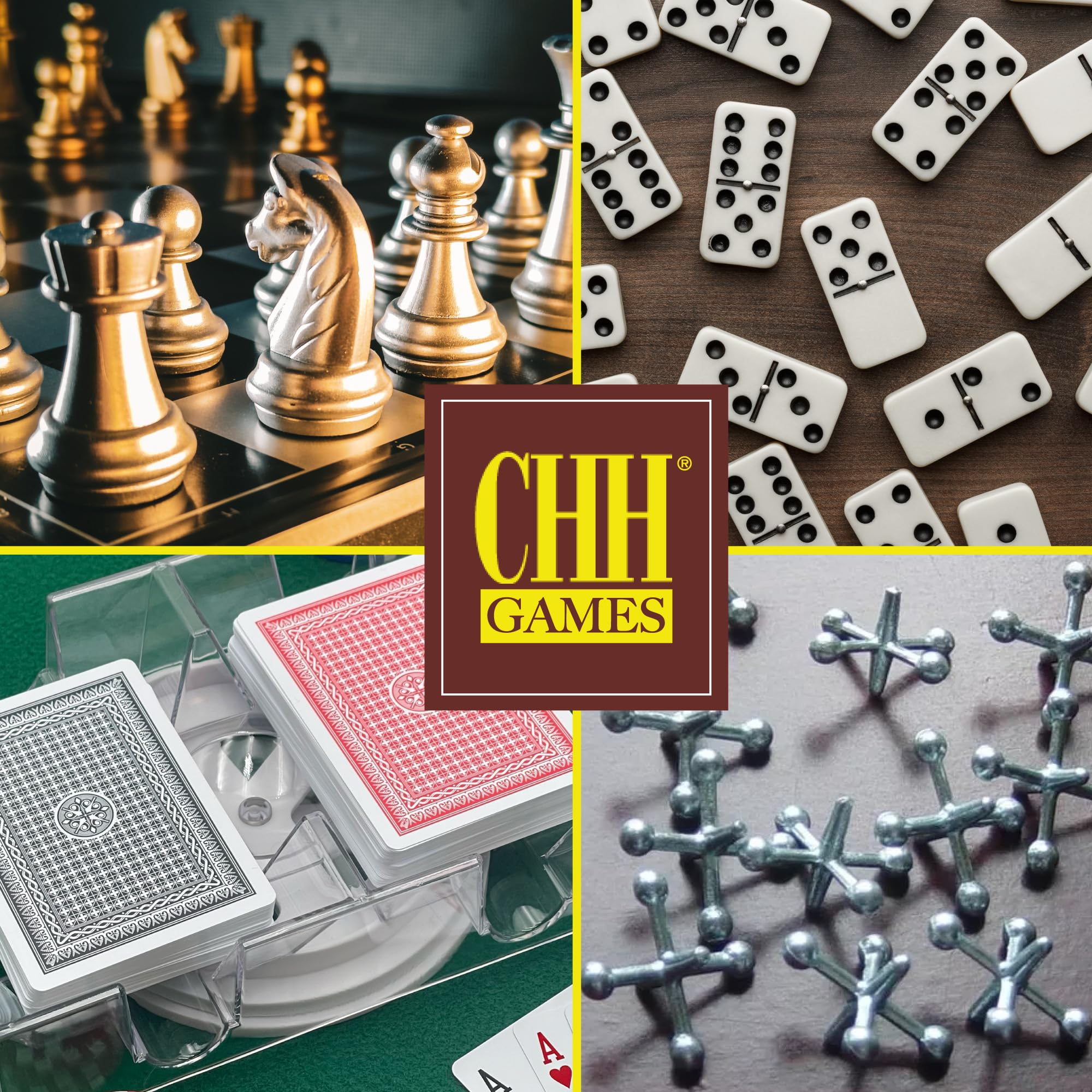 CHH Dual Deck Revolving Card Holder – 360° Acrylic Stand for Poker, Uno, and Card Games