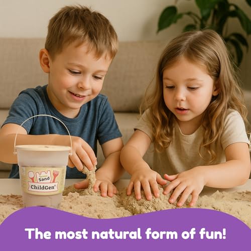 ChildGen Magic Play Sand Bucket 1.1lb – Non-Toxic Pink Sensory Sand for Ages 3-12