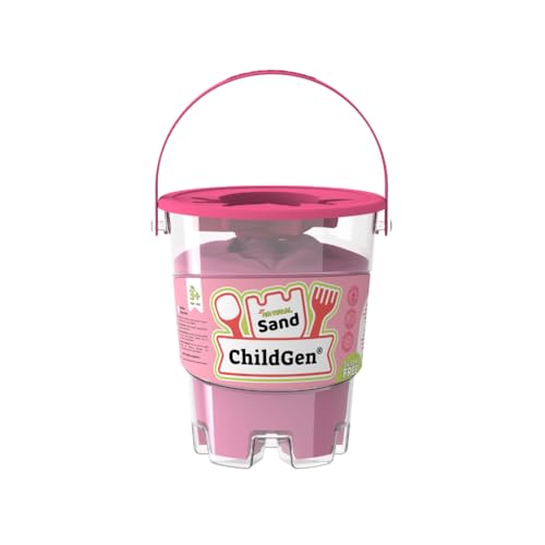 ChildGen Magic Play Sand Bucket 1.1lb – Non-Toxic Pink Sensory Sand for Ages 3-12