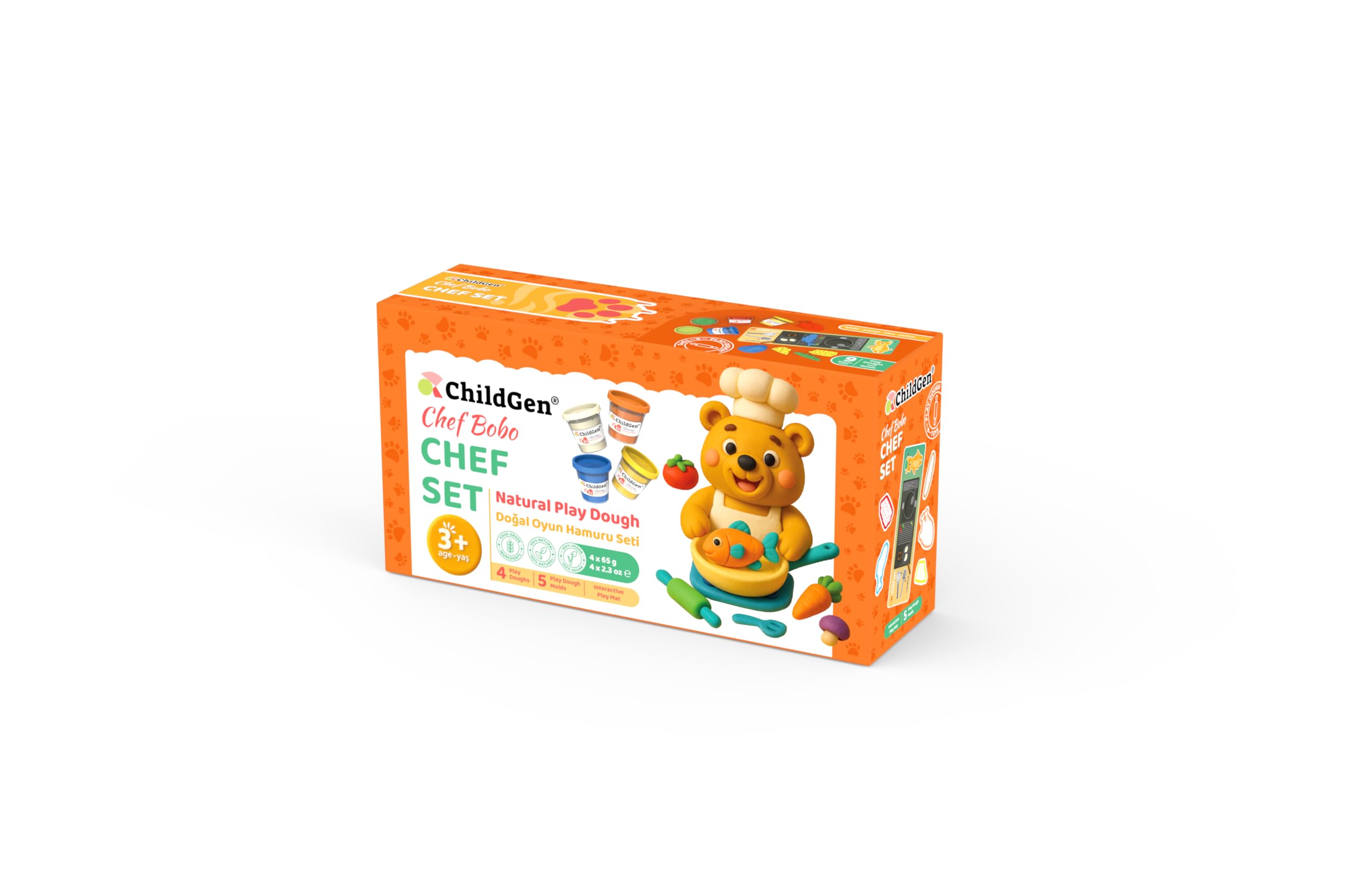 ChildGen Paw Pals Natural Play Dough Set – Non-Toxic Sensory Dough with Moulds & Play Card