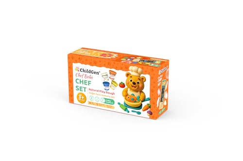 ChildGen Paw Pals Natural Play Dough Set – Non-Toxic Sensory Dough with Moulds & Play Card