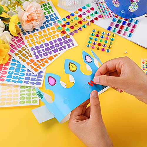 Chinco 38-Piece Paper Crown Hats with Stickers – DIY Birthday Party Crowns for Kids