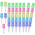 Chinco Stackable Plastic Bear Pencils - 50 Pieces, 5 Colors for Party Favors & Classroom Prizes