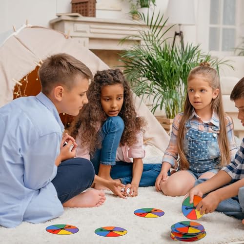 Chivao 10 Set Blank Erasable Game Spinner Boards with Plastic Arrows - 6 Colors for Classroom, Party, or Decision Making