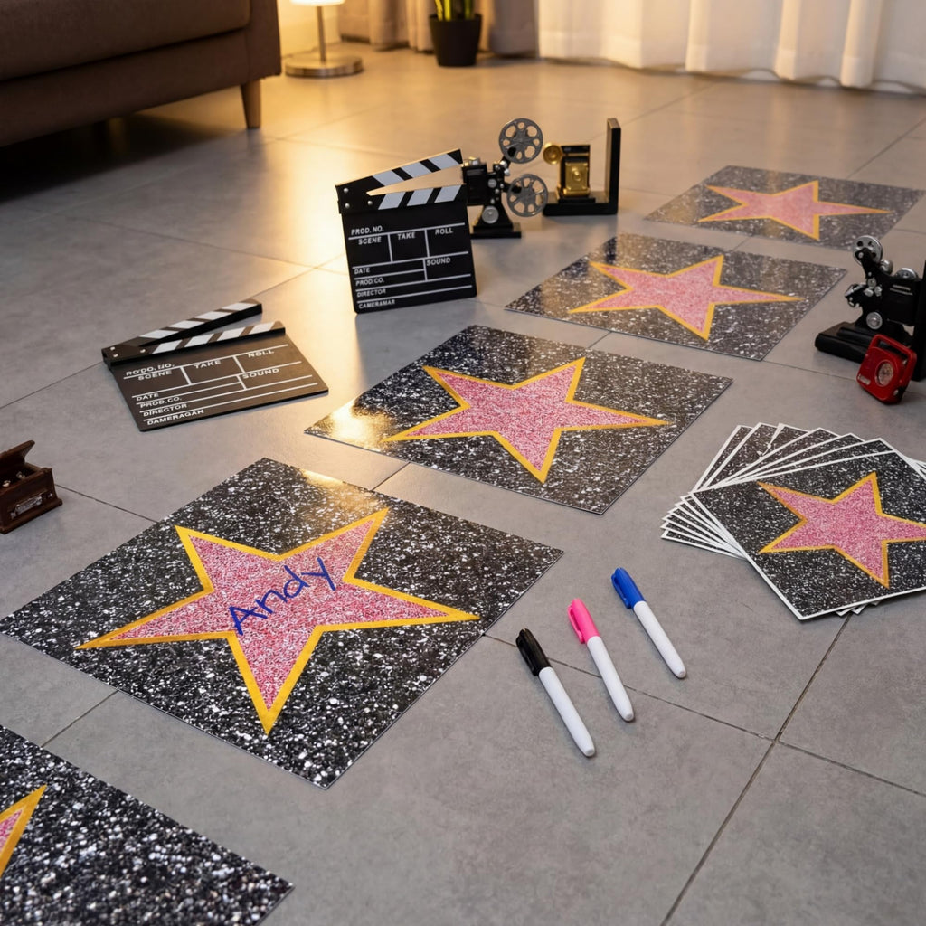 Chivao 26-Sheet Movie Star Stickers for Red Carpet Party Decor with 4 Markers