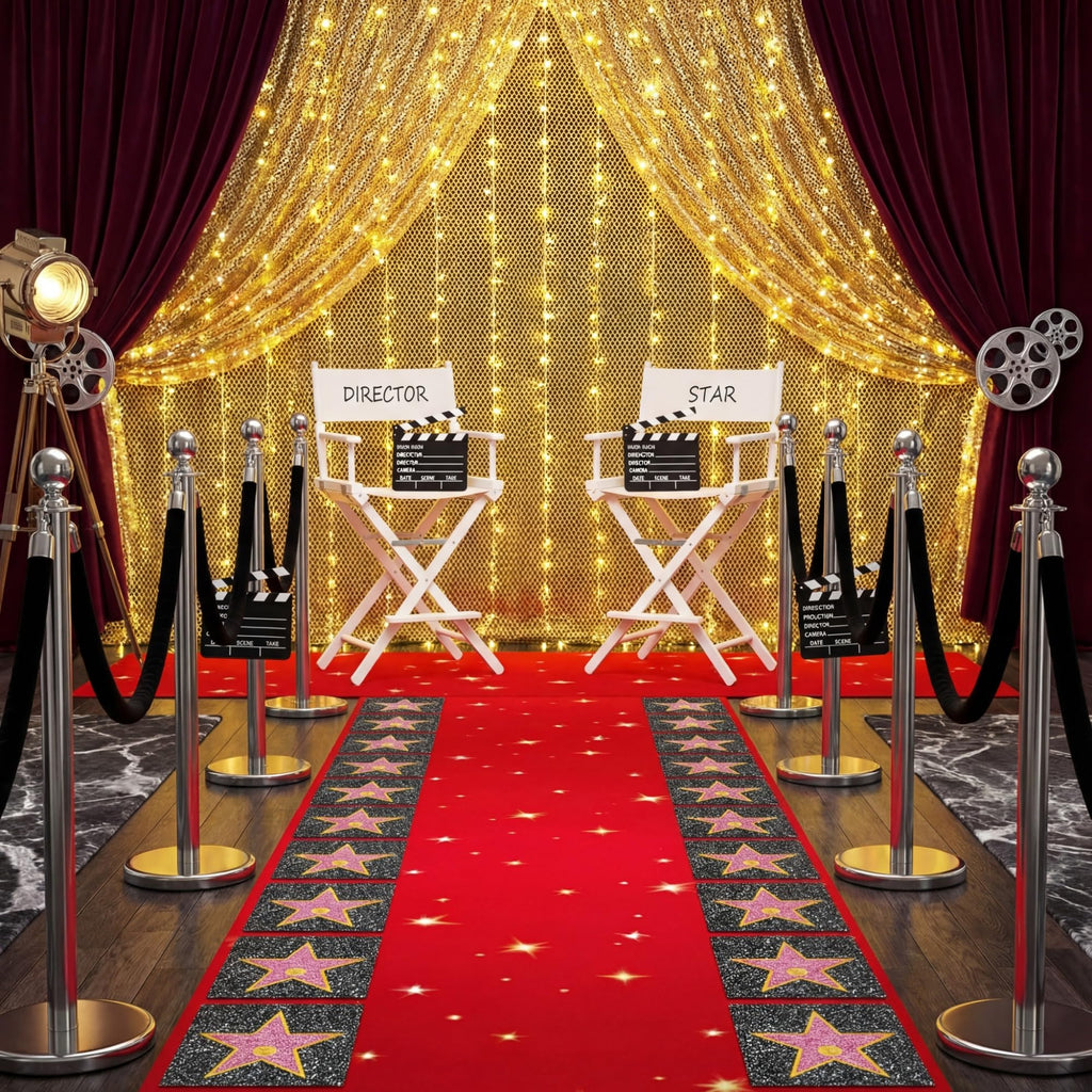 Chivao 26-Sheet Movie Star Stickers for Red Carpet Party Decor with 4 Markers