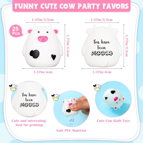 Cholemy 25 Mini Rubber Cow Figurines – Funny Puns, Squeeze Sound, Bulk Cute Gifts