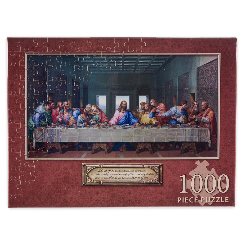 Christian Art Gifts Last Supper 1000-Piece Jigsaw Puzzle – Inspirational Scripture Puzzle for Adults and Teens