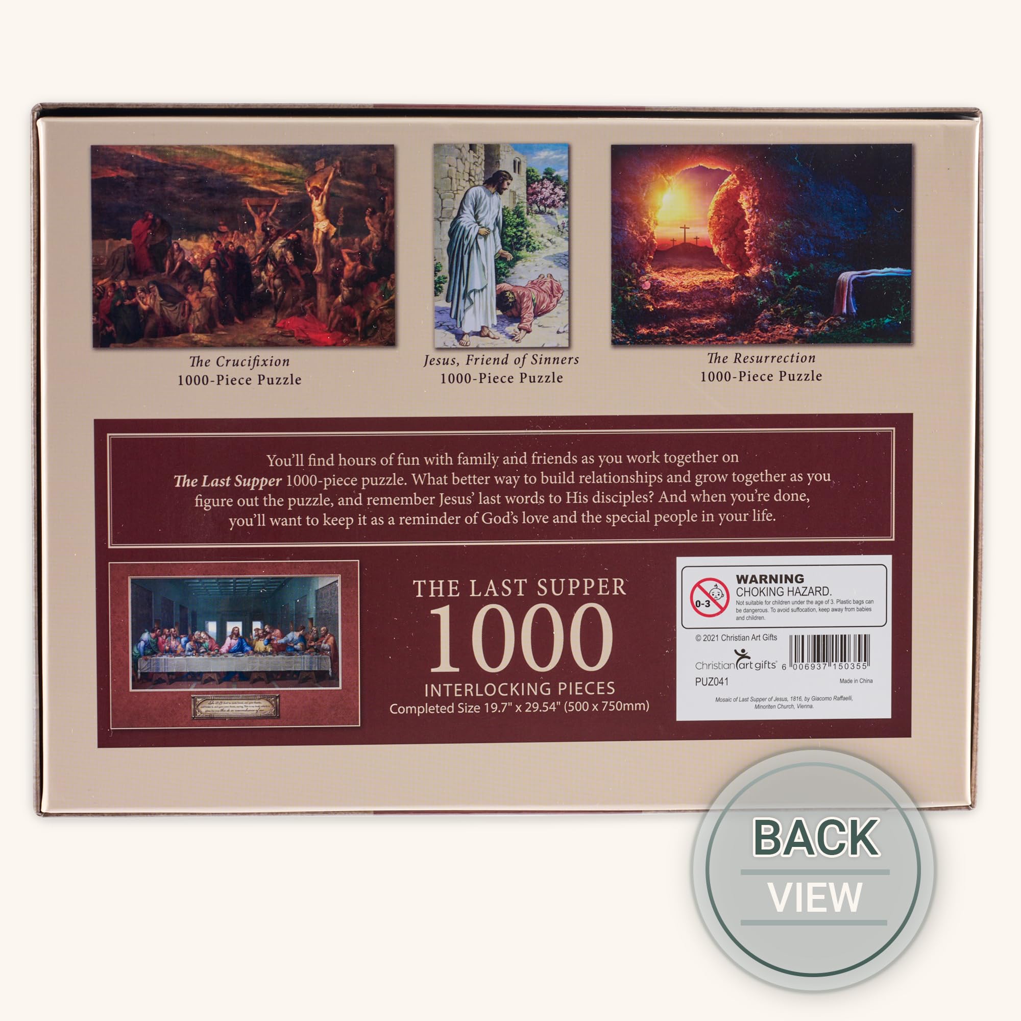 Christian Art Gifts Last Supper 1000-Piece Jigsaw Puzzle – Inspirational Scripture Puzzle for Adults and Teens