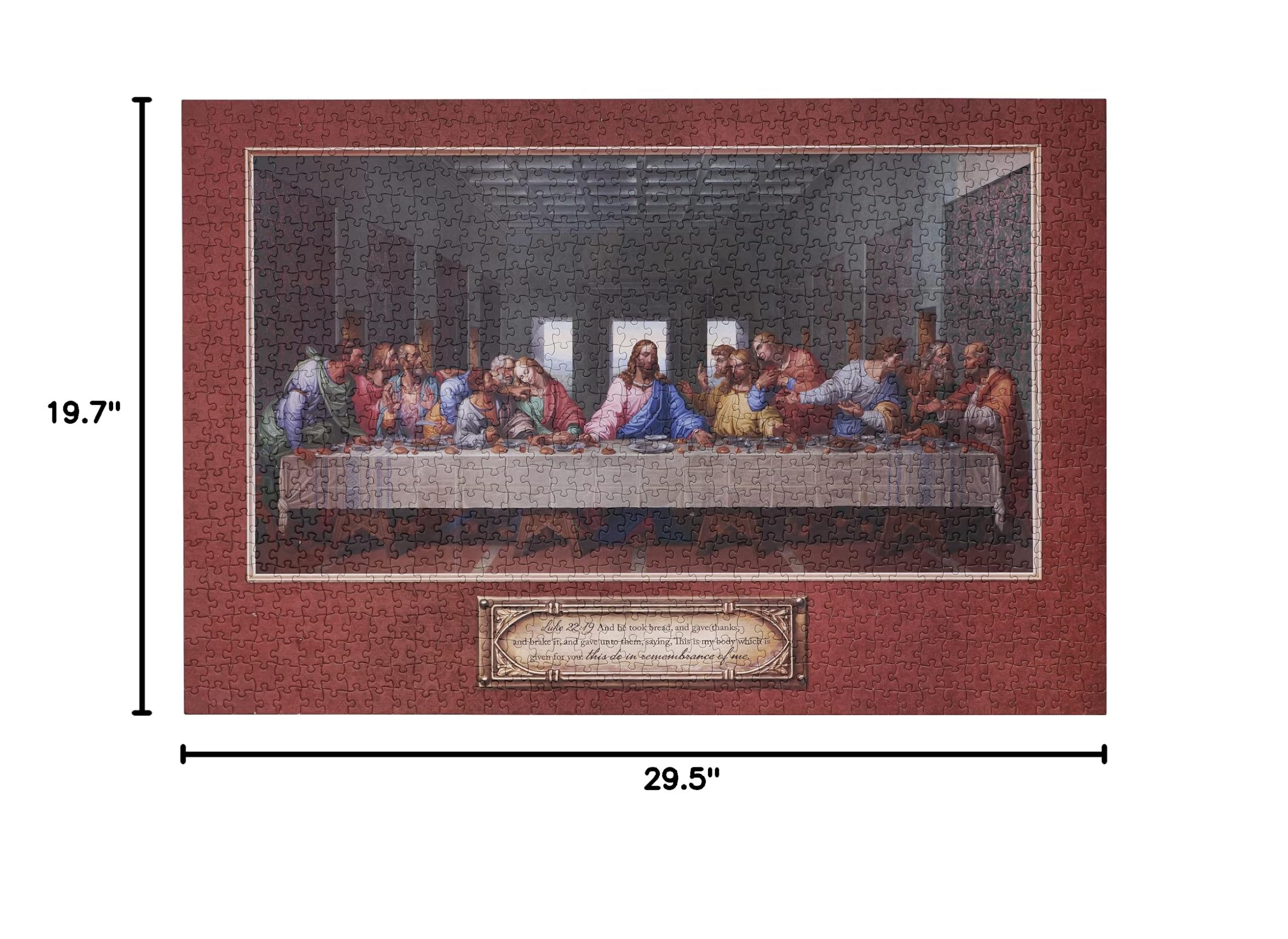Christian Art Gifts Last Supper 1000-Piece Jigsaw Puzzle – Inspirational Scripture Puzzle for Adults and Teens