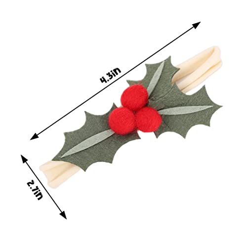 Christmas Holly Headband with Felt Red Berries – LINLULU Handmade Hair Accessory for Girls