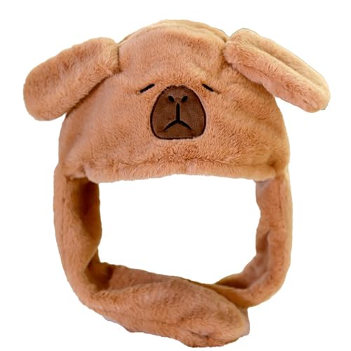 Christmas Plush Ear Hat with Moving Jumping Ears - Soft Animal Flap Hat for Gifts