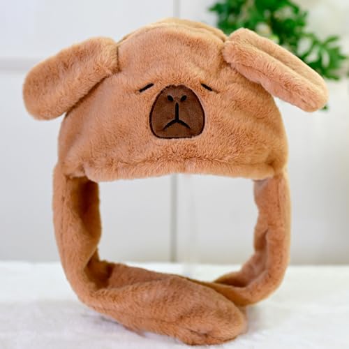 Christmas Plush Ear Hat with Moving Jumping Ears - Soft Animal Flap Hat for Gifts