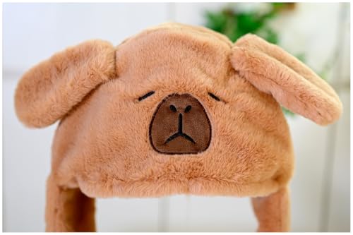 Christmas Plush Ear Hat with Moving Jumping Ears - Soft Animal Flap Hat for Gifts