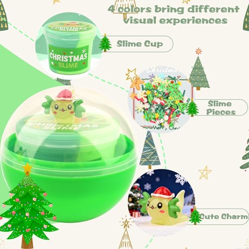 Christmas Slime Kit with 4 Butter Slime Balls and Axolotl Toys