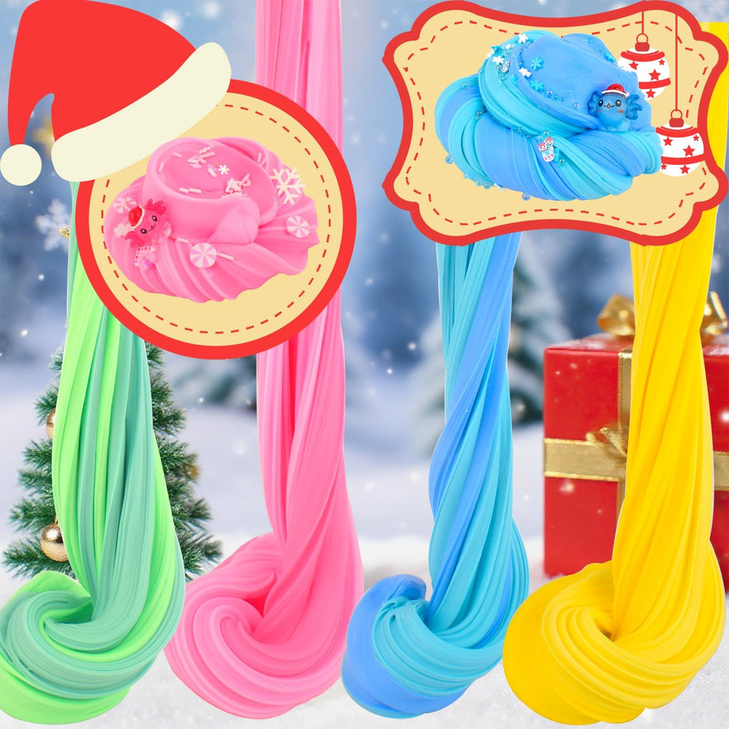 Christmas Slime Kit with 4 Butter Slime Balls and Axolotl Toys